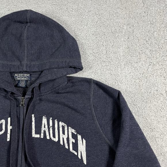 Polo Ralph Lauren Hoodie Mens XL Full Zip Sweatshirt Spell Out Vintage Y2K 67 - Picture 6 of 16